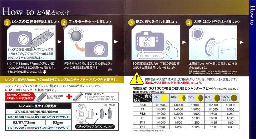 Инструкция к фильтру Marumi DHG ND-100000, крепление фильтра к камере и рекомендуемые параметры съёмки